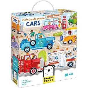 BANANA PANDA Детски пъзел Banana Panda от 40 части - Автомобили (49347) - ozone