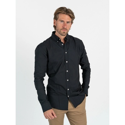 TallGuys pánská prodloužená Oxford košile dlouhý rukáv slim deep black