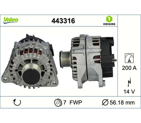 Alternátor VALEO 443316