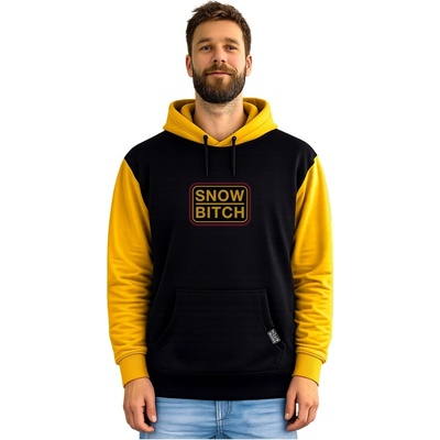 Snowbitch Box logo Black Yellow Burgundy