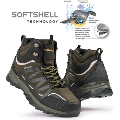 Marwells Softshell Мъжки туристически боти - Тъмнозелени 20210835599 (362784_Тъмно зелен)