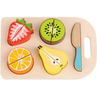 Tooky Toy Дървена играчка Tooky Toy - Дъска за рязане, Fruits (108751)