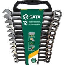 SATA Tools SATA ST08044B Očkoploché ráčnové klíče 8 ÷ 19 mm Černé, přepínací (Sada 12 dílů)