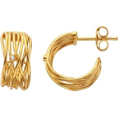 Hot Diamonds Pozlátené strieborné náušnice String DE896