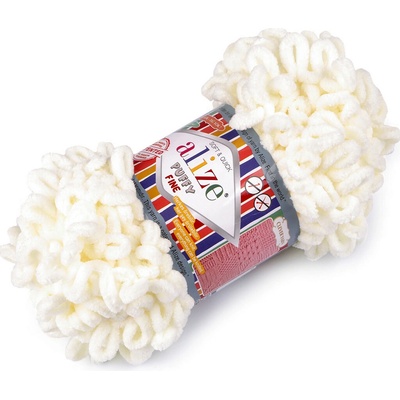 Pletací příze Alize Puffy Fine 100 g Varianta: 2 (62) krémová světlá, Balení: 1 ks 49961/121974/232125