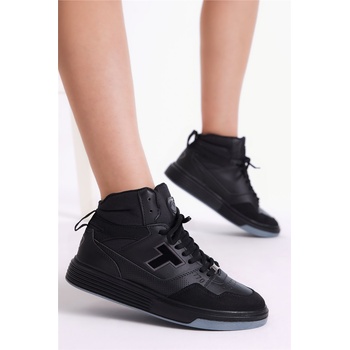 Tonny Black Унисекс спортни обувки с връзки - Черни с Опушеносив #399106 (399106_Сив)