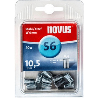 Novus Гайка нит стоманена Novus - ф 6 mm, М4х10.5 mm, 10 бр (045-0044)