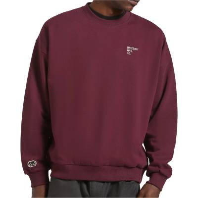 Brixton Мъжки пуловер Brixton Embroidered Heavy Weight Crew Jumper - Port - размер S (017-4111-0211)