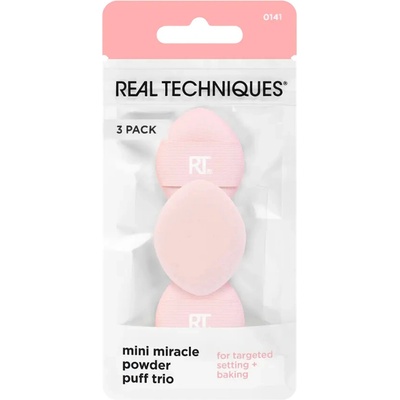 Real Techniques Mini Miracle Powder Puff mini labutěnky na pudrové produkty 1 balení růžová