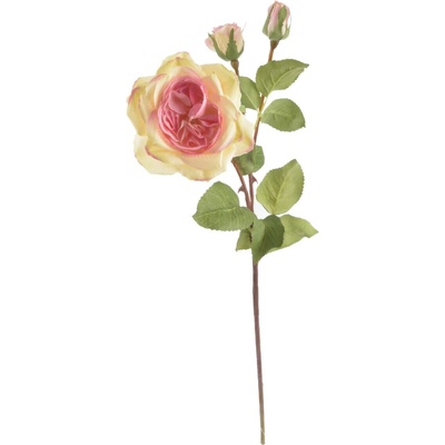 Umělá růže žluto-růžová 52 cm