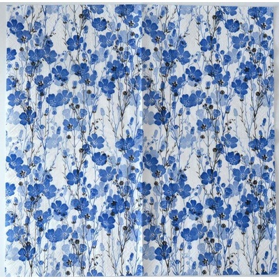 Ubrousek na decoupage Květiny Modré květiny – Zboží Dáma