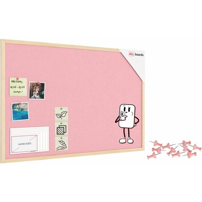 Allboards TFPINK96P Textilní tabule 90 × 60 cm