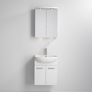 Bath Deluxe Шкаф за баня с мивка Vang + LED огледален шкаф 230V IP44 бял (BT0118)
