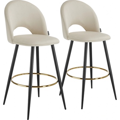 tectake 405859 sachel samet krémová / černá 2 ks