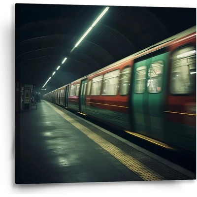 Sablio Obraz Metro na tmavej stanici - 50x50 cm