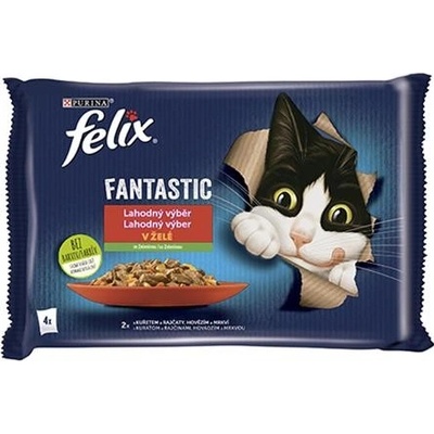 FELIX Fantastic cat kura s rajčinami & hovädzie s mrkvou želé 4 x 85 g