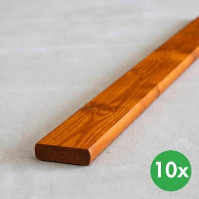 Plotovky, rovné, tmavá lazura, balení 10 ks, 20 x 95 x 1000 mm