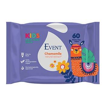 EVENT Влажна тоалетна хартия за деца с екстракт от лайка (е423828)