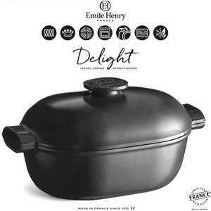 Emile Henry 4, 5 л черна керамична индукционна овална тенджера emile henry от серия delight