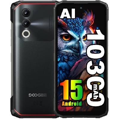 DOOGEE Blade 20 Android 15 outdoorový mobilní telefon bez smlouvy 10300mAh 20GB+128GB 6,6" HD+ 15,8mm ultratenký outdoorový smartphone IP68/ NFC/GPS/Face ID, černý