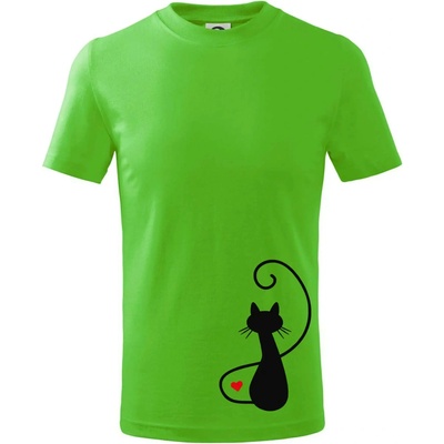 Zamilovaná mačka spredu tričko detské Apple Green