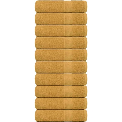 vidaXL Кърпи за баня FROGN 10 бр. Златни 100x150 см 360 г/м2 (136814)
