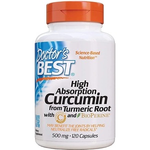Doctor's Best High Absorption Curcumin, 500 mg, 120 капсули, Doctor's Best