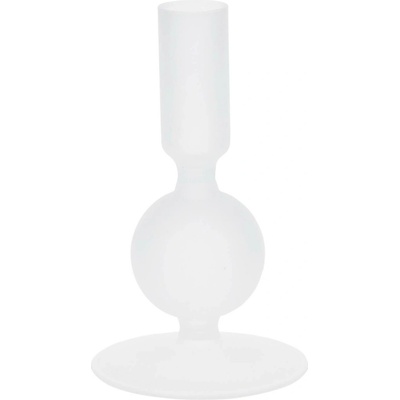 Home Styling Collection Skleněný svícen na stojanu, 14 cm bílý