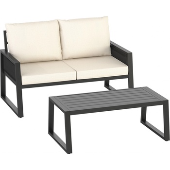 tectake 406015 záhradné súprava captive 2 (1 x pohovka / 1 x stôl)