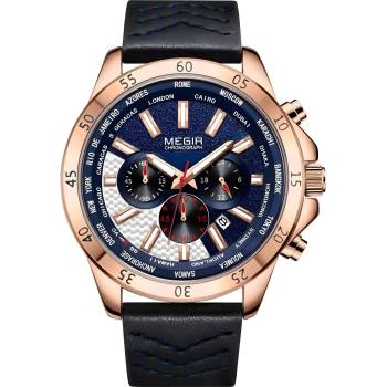MEGIR Часовници megir to-38523 - Златен / Розов / Черен kp38523 (to-38523)