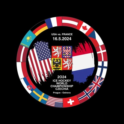 FansArena Puk Ice Hockey World Championship Czechia MS 2024 Dueling 16.5.2024 USA vs. France