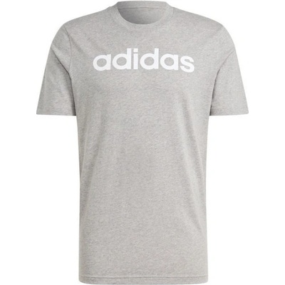 adidas tričko Essentials Single Jersey Linear Embroidered Logo T-Shirt IC9277 sivé