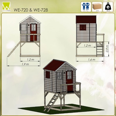 Wendi Toys Bocian drevený domček 160 x 190 x 244 cm