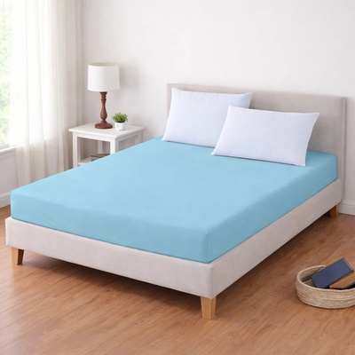 TextilCentrum Luxusní napínací mako-jersey prostěradlo s lycrou deluxe Collection / 20 elastické světle modré 60x120