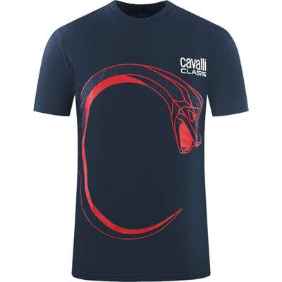 Cavalli Class Snake Navy Blue tričko Tmavě modrá