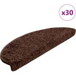 vidaXL Изтривалки за стълби, 30 бр. , 65x21x4 см, кафяви, полукръгли, големи (3365815)