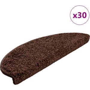 vidaXL Изтривалки за стълби, 30 бр. , 65x21x4 см, кафяви, полукръгли, големи (3365815)