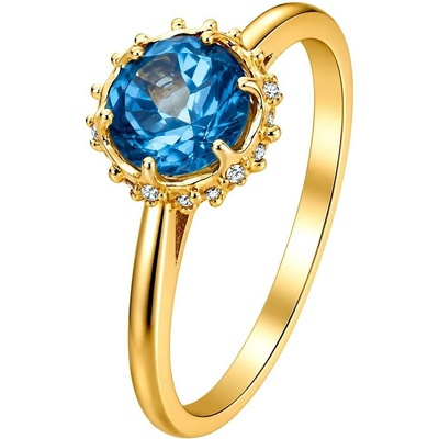 Zlaton Prsten žluté zlato topaz s diamantem 000152703231