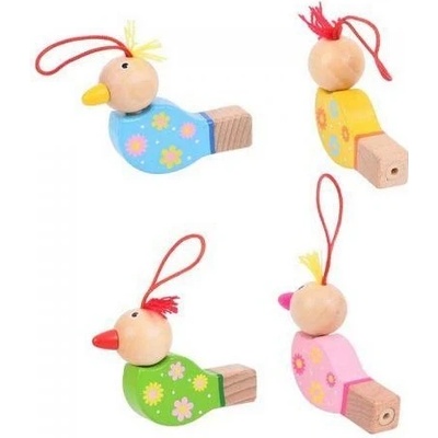 Bigjigs Toys Dřevěná píšťalka ptáček žlutá – Zboží Dáma