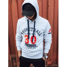 Dstreet mikina s kapucí a potiskem BX5297 Světle šedá