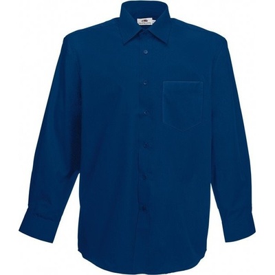 Fruit of the Loom pánská košile poplin dlouhý rukáv F602 modrá námořní