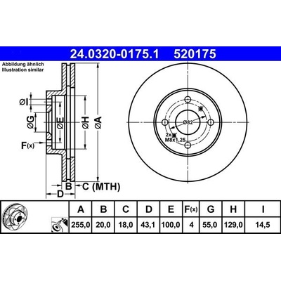 Brzdový kotúč ATE PowerDisc 24.0320-0175.1