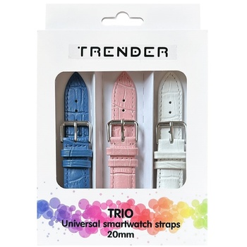 Trender Каишки Trender - Trio Croco, 20 mm, 3 броя, синя/розова/бяла (TR-TRI10)