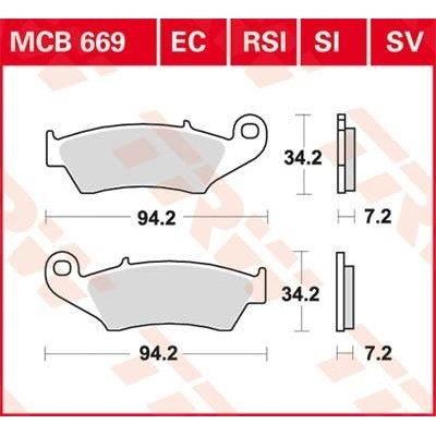 BRZDOVÉ DESTIČKY TRW MCB669SV MCB669SV