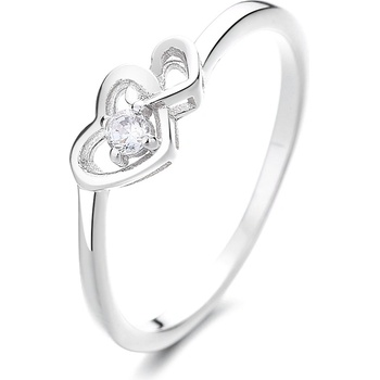 DELIS Пръстен от сребро 925, jw1340, модел сърце и безкрайност, с родиево покритие (jw1340)