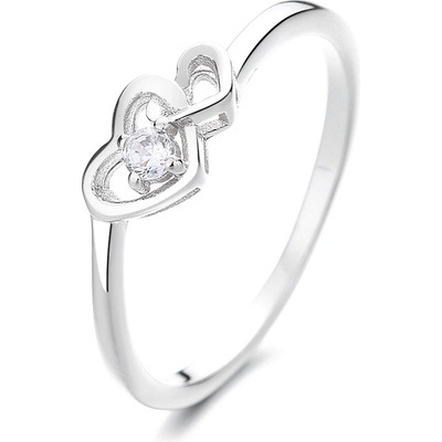 DELIS Пръстен от сребро 925, jw1340, модел сърце и безкрайност, с родиево покритие (jw1340)