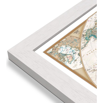 National Geographic Svět - nástěnná mapa Executive 188 x 122 cm Varianta: mapa v dřevěném rámu, Provedení: Pegi bílý