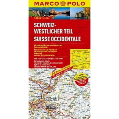 Marco Polo Karte Schweiz - Westlicher Teil. Suisse occidentale Svizzera occidentale Western Switzerland