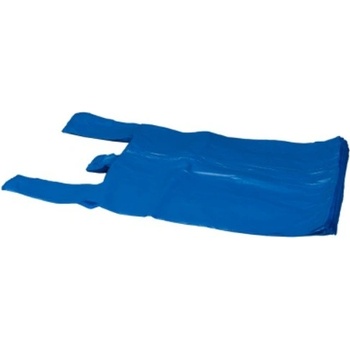 Mikroténová taška, silná, nosnosť 4 kg, dĺžka 45 cm, šírka 25 cm, záložka 12 cm, modrá, 100 ks