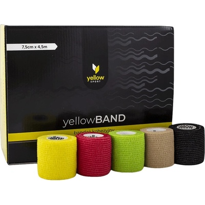 yellowSPORT Samolepiaca elastická bandáž 7,5 cm x 4,5 m Čierna